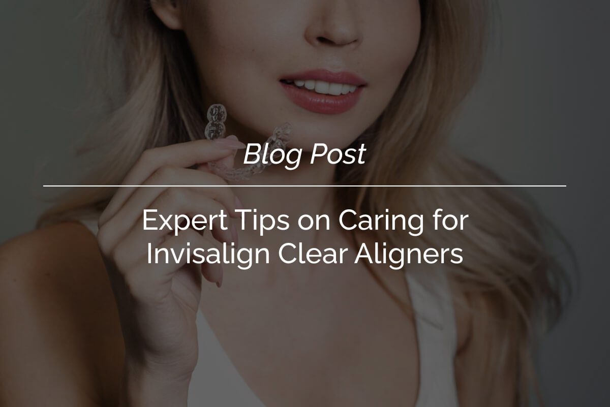 smiling woman holding Invisalign care for invisalign